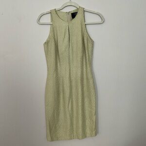 Vintage Eyelet Green Beaded Mini Dress